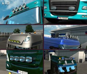 ETS2 Part Mod: Kelsa Lightbars for DAF XF 105 & 106 1.36.x (Image #4)