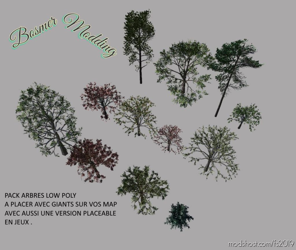 Pack Arbres Low Poly for Farming Simulator 2019