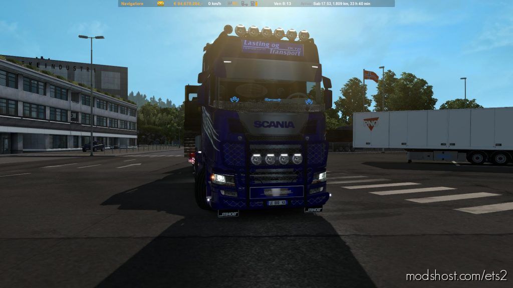 ETS2 Mod: Lasting Og Transport Scania R730 Skin 1.35 (Featured)