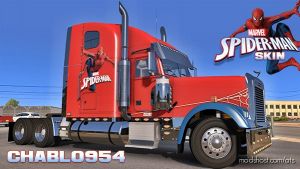 Spiderman Freightliner Classic Xl Skin for American Truck Simulator