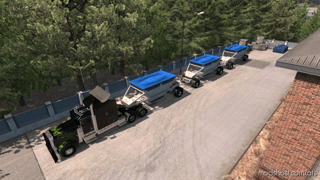 ATS Trailer Mod: Dump Bottom Triple Mp-Sp Truckersmp Multiplayer 1.34.X (Featured)