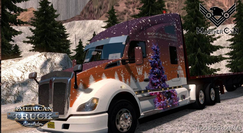 Whitewood Christmas 2019 Kenworth T680 Skin for American Truck Simulator
