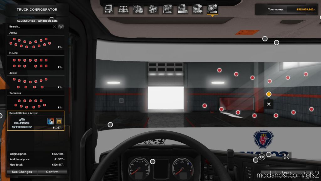 Glass Sticker V2.0 1.35 for Euro Truck Simulator 2