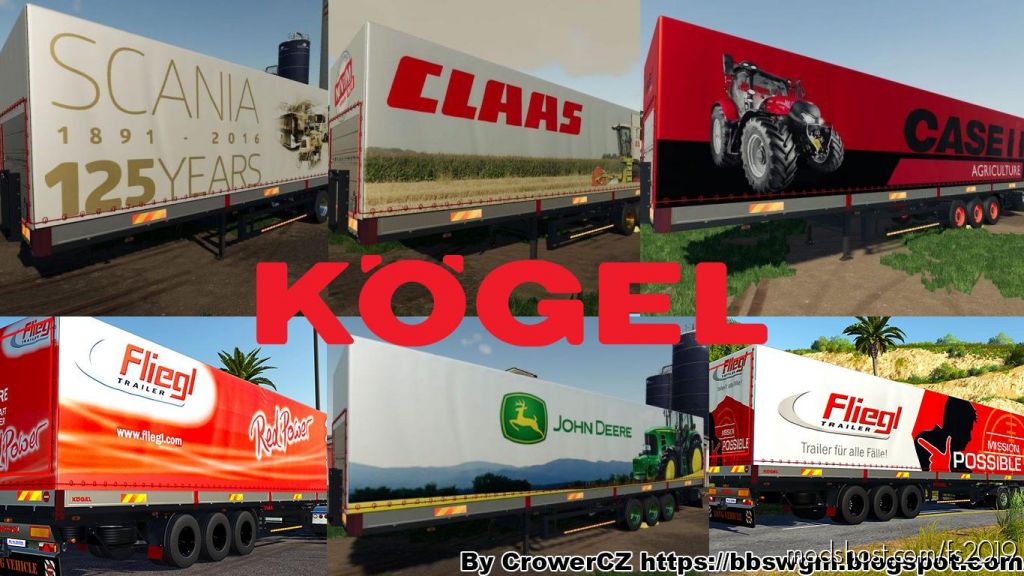 Mega Kogel Trailers Pack V1.1 for Farming Simulator 2019
