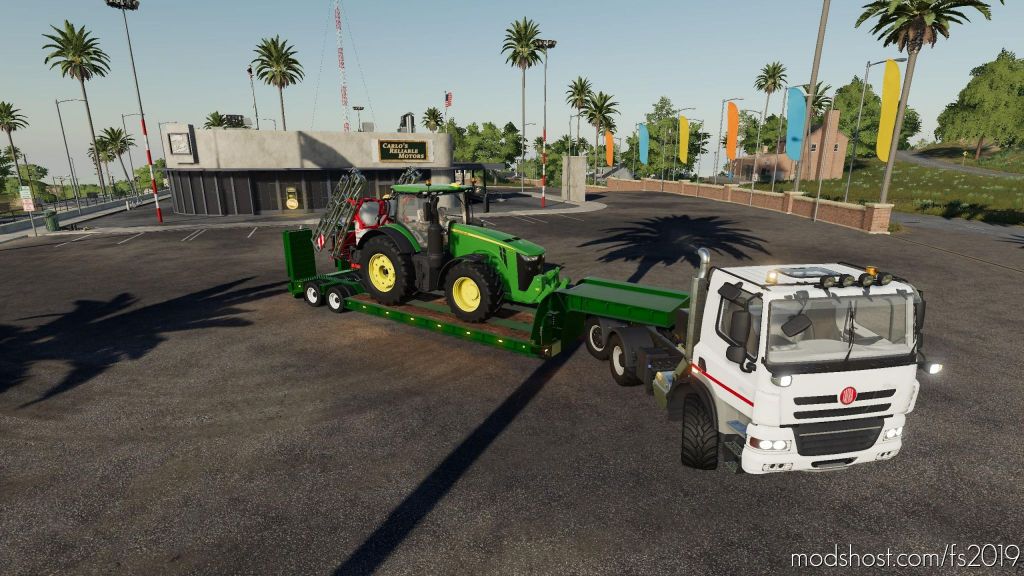16 Wheels Lowdeck Trailer V1.2.1.1 for Farming Simulator 2019