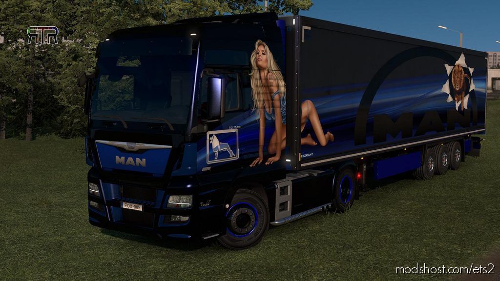 ETS2 Skin Mod: Wild Cat Combo For Man Euro 6 And Krone Trailers (Featured)