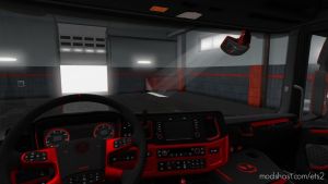 ETS2 Mod: Scania S&R Cmi Black-Red Interior (Image #2)