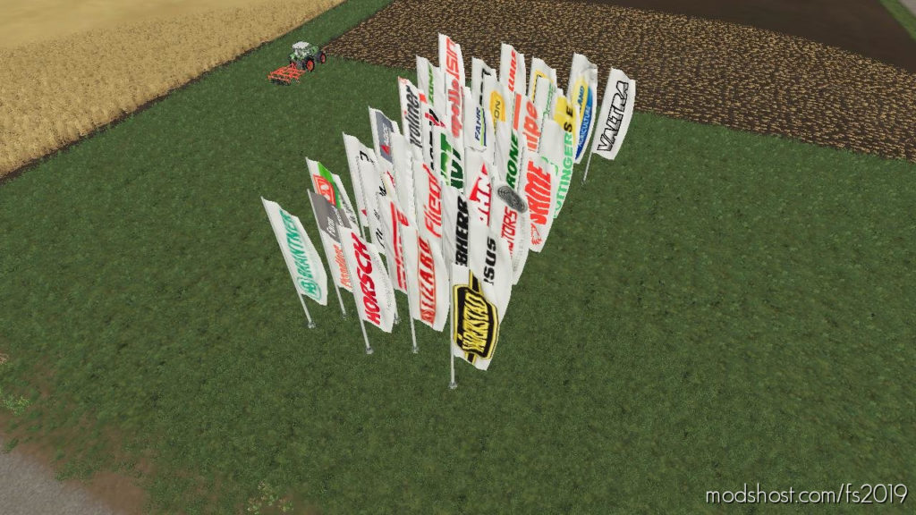 Placeable Brand Flags for Farming Simulator 2019