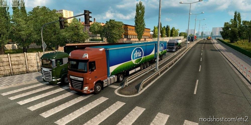 Double Trailers In Traffic 1.36.X for Euro Truck Simulator 2