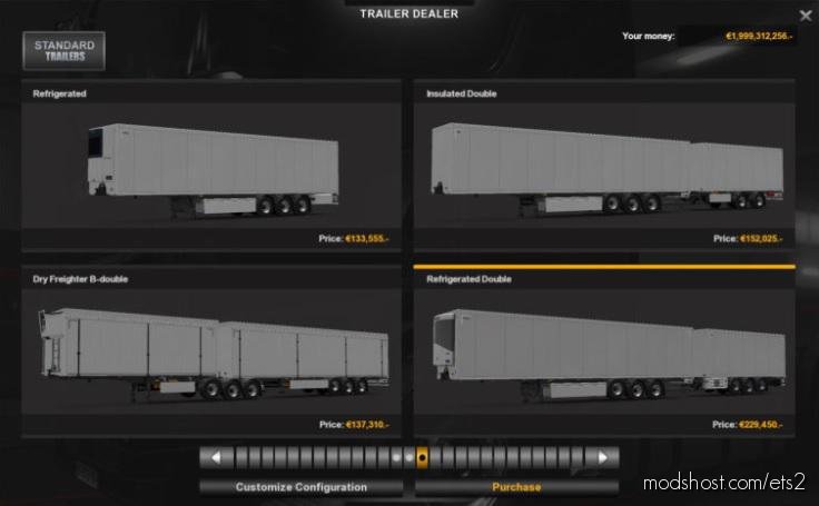 Unlocked Double & Scandinavian Trailers 1.36.X for Euro Truck Simulator 2