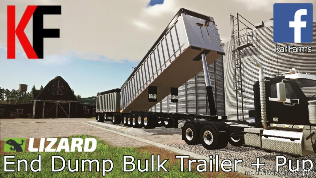Lizard End Dump Bulk Trailer + Pup Trailer for Farming Simulator 2019