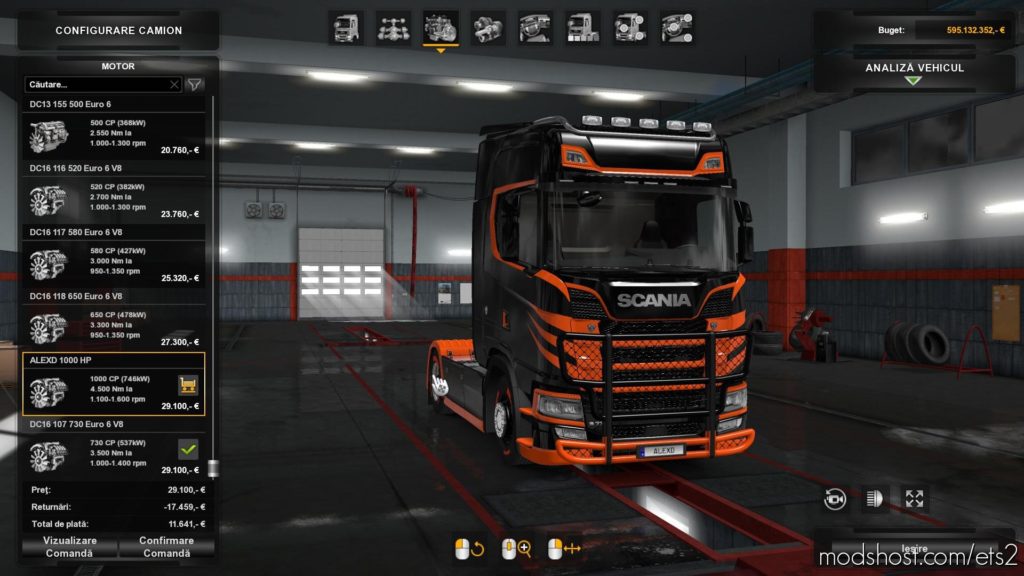 Alexd 1000 Hp Engine All Trucks V1.2 1.35.X for Euro Truck Simulator 2