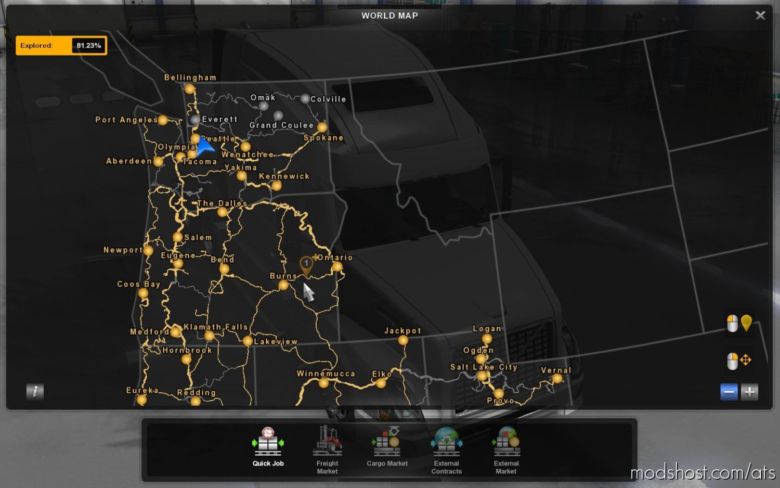 ALL Garages And Dealers In Map Dlc’s V0.1.1.36 for American Truck Simulator