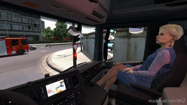 Animated Female Passenger In Truck (With YOU) V2.0.1 for Euro Truck Simulator 2
