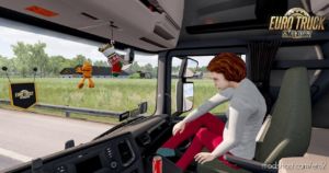 ETS2 Mod: Animated Female Passenger In Truck (With YOU) V2.0.1 (Image #2)