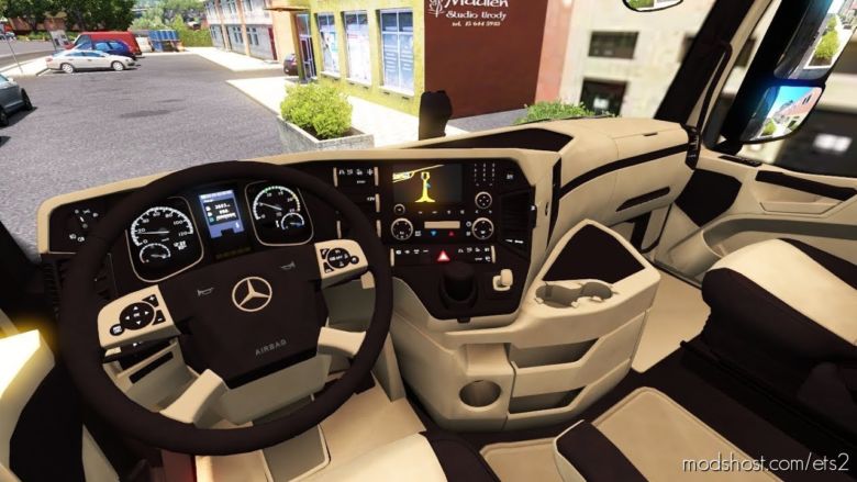 Mercedes Benz MP4 CMI Beige – Brown Interior [1.36.X] for Euro Truck Simulator 2