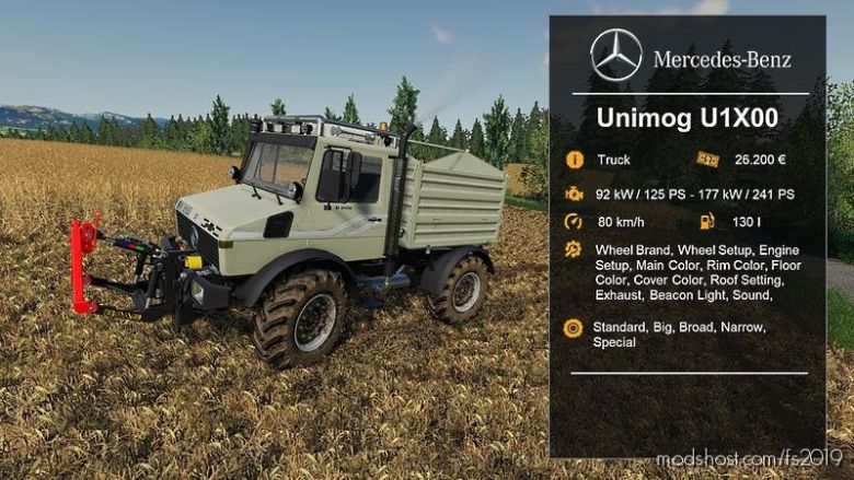 Unimog U1200, U1400, U1600 for Farming Simulator 2019
