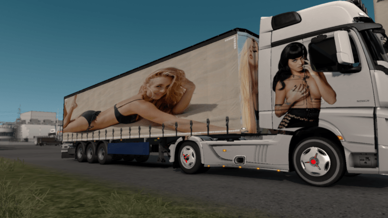 Woman Truck Skin Trailer Mod for Euro Truck Simulator 2
