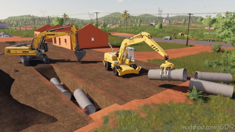 Dynamic Concrete Pipes Pack for Farming Simulator 19