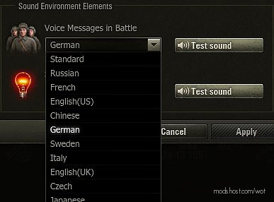 National Voice Selector [1.8.0.2] for World of Tanks