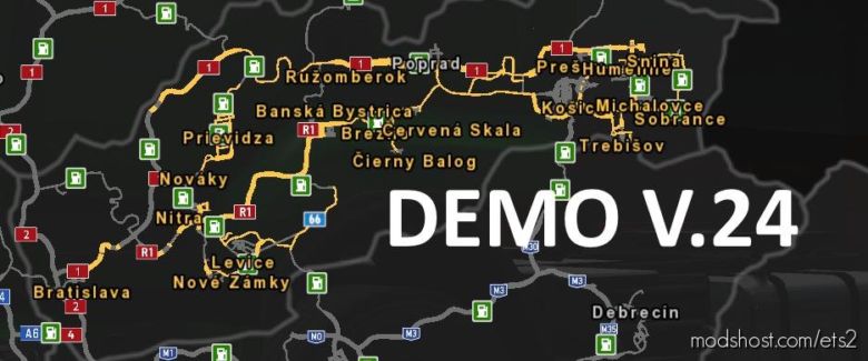 NEW Slovakia Map V24 By Kimislimi [1.36 – [1.37]] for Euro Truck Simulator 2
