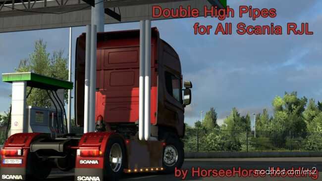 Double Highpipes For ALL Scania RJL for Euro Truck Simulator 2