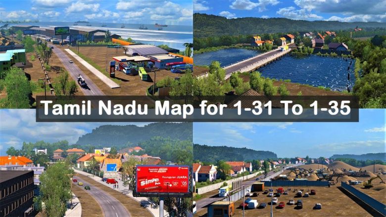 Tamil Nadu Map For 1.31 to 1.35 With Profile | Euro Truck simulator 2 for Euro Truck Simulator 2