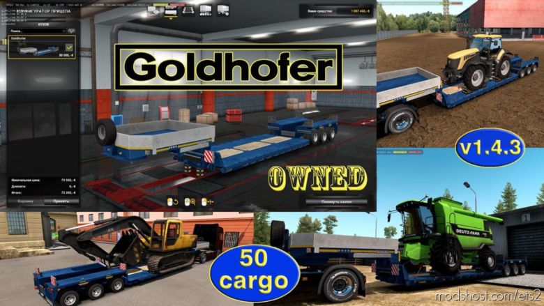 Ownable Overweight Trailer Goldhofer V1.4.3 for Euro Truck Simulator 2