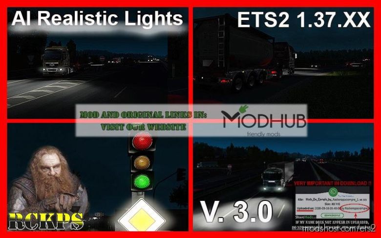 AI Realistic Lights V3.0 [1.37.X] for Euro Truck Simulator 2