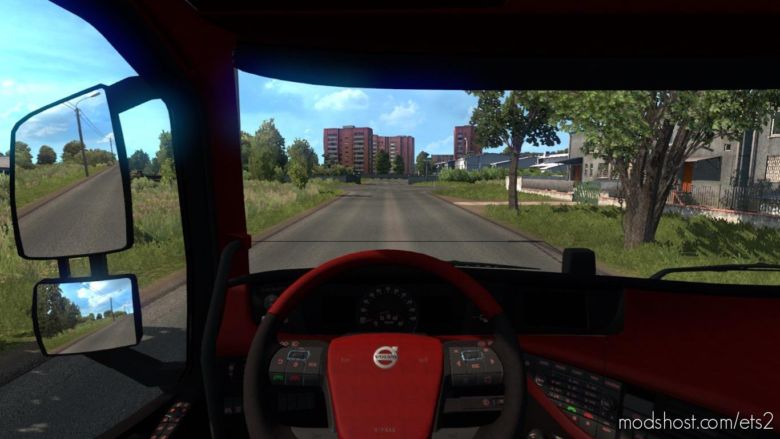 RED And Black Interior For Volvo for Euro Truck Simulator 2