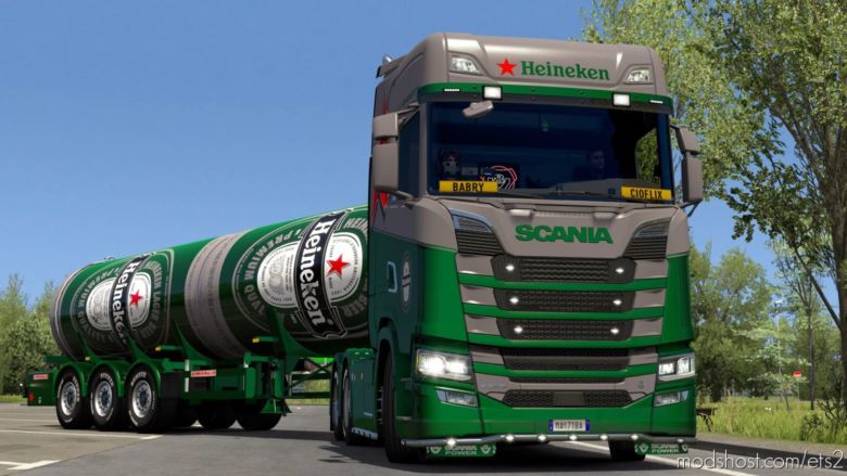 Heineken Scania & Trailer Skin [1.37] for Euro Truck Simulator 2
