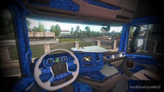 Blue Pluche Interior For Scania S Danish Style for Euro Truck Simulator 2