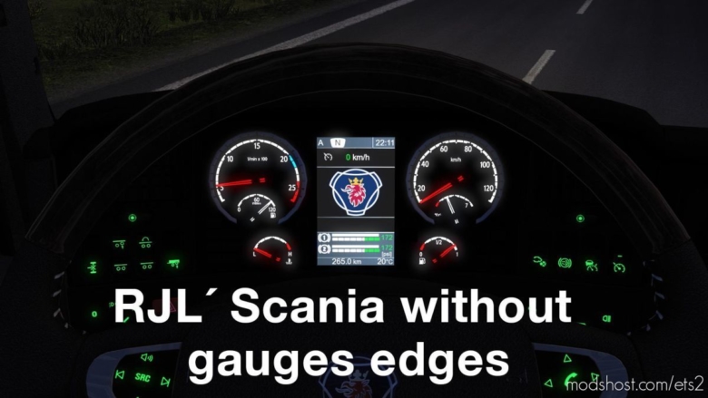 RJL Scania Without Gauges Edges [1.37] for Euro Truck Simulator 2