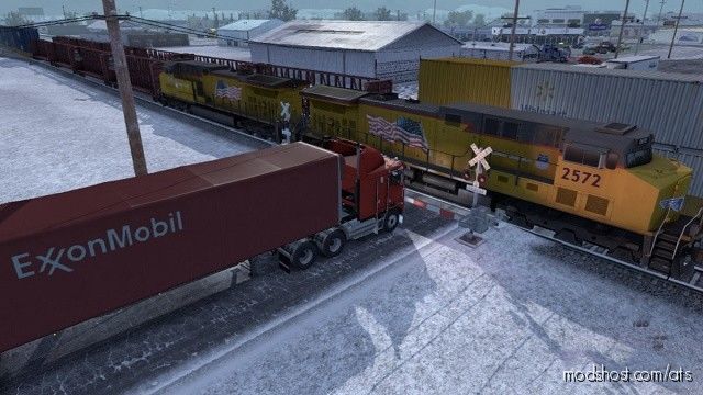 Improved Trains Compatibility Addon For The Real Traffic Density V1.37.C for American Truck Simulator