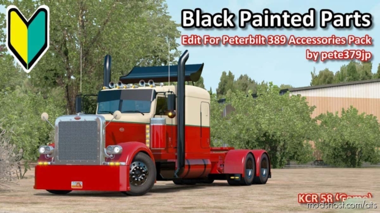 Black Painted Parts For Peterbilt 389 Accessories Pack for American Truck Simulator