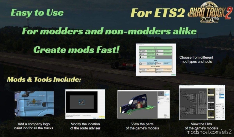 Bens Easy Modding – Create OWN Mod + Tools For Modders [1.37] for Euro Truck Simulator 2