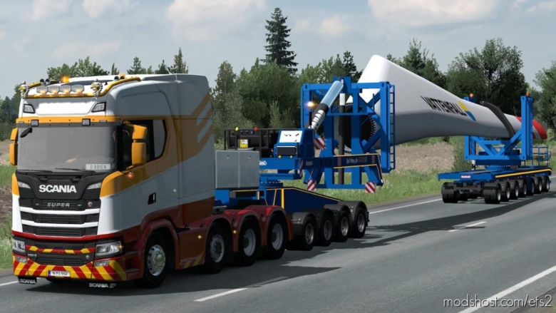 70 Tons Wind Blade Mega Transport [1.38] for Euro Truck Simulator 2