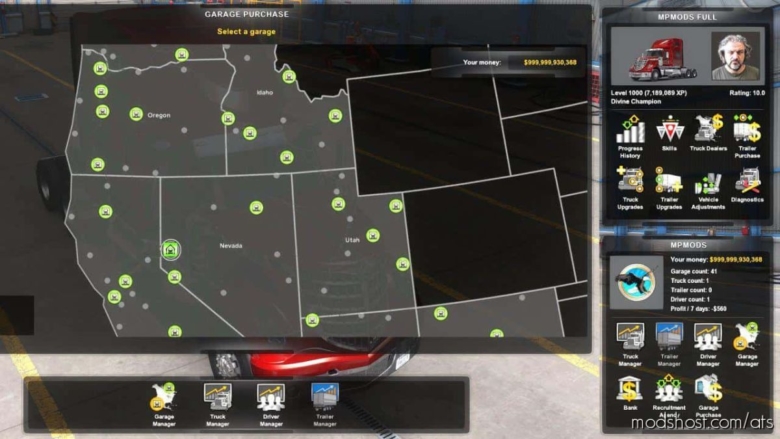 Full Save Game [1.38] (Full MAP) MpMods for American Truck Simulator