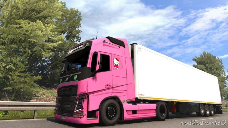 Hello Kitty Skin For SCS Volvo/Ohaha [1.38] for Euro Truck Simulator 2