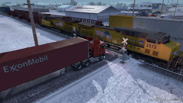 Improved Trains Compatibility Addon For Real Traffic Density By CIP [1.38] for American Truck Simulator