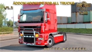 ETS2 Part Mod: Addon Hookups For ALL Trucks V1.1 For Multiplayer 1.38 (Image #2)