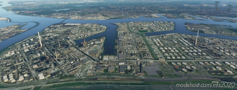 Rotterdam Harbour – Radio Tower Waalhaven & Petrochemie Pipes for Microsoft Flight Simulator 2020