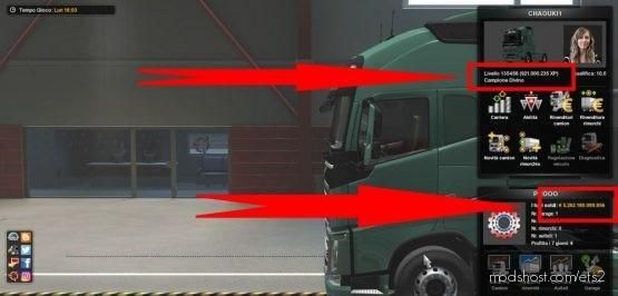Infinite Money And XP [1.38] for Euro Truck Simulator 2