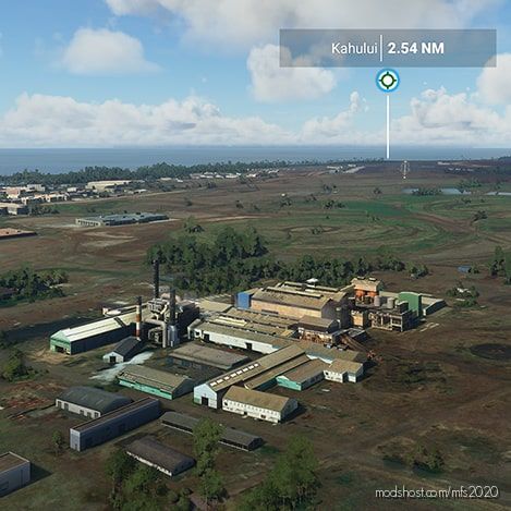 Phog Kahului Maui Approach Landmark – Puunene Sugar Mill Scenery, Hawaii for Microsoft Flight Simulator 2020