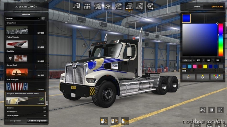Wings Of Awesomness Paint JOB Coloreable Western Star 49X for American Truck Simulator