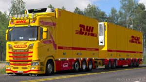 DHL Tandem Skin For Scania S [1.38] for Euro Truck Simulator 2