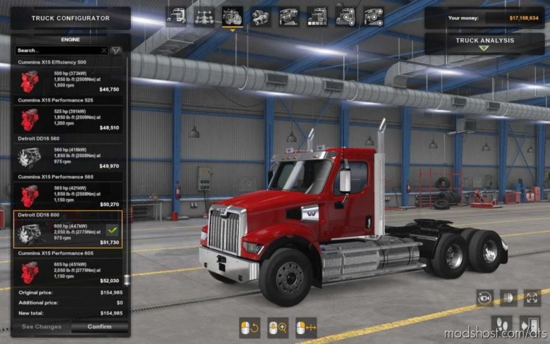 SCS Western Star 49X Original Engines Sound Update for American Truck Simulator