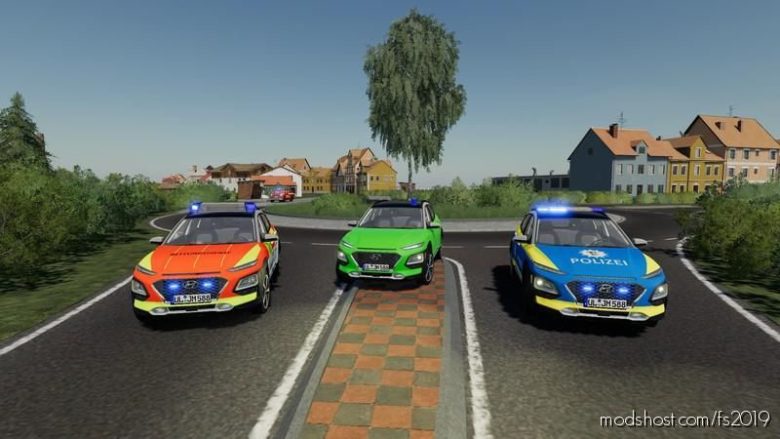 Hyundai Kona Police And Ambulance for Farming Simulator 19