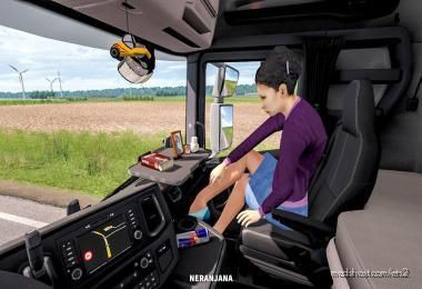 Animated Female Passenger In Truck (With YOU) V2.3 for Euro Truck Simulator 2