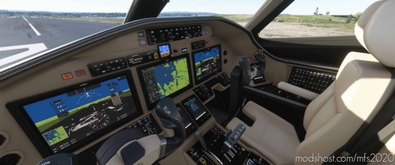 Cessna Citation Longitude Cockpit Livery – Black Beige for Microsoft Flight Simulator 2020